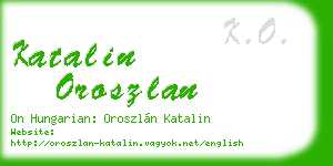 katalin oroszlan business card