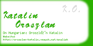 katalin oroszlan business card